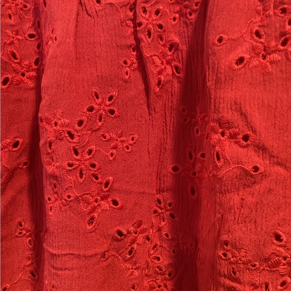 Red Eyelet Lace Top - Picture 10 of 15